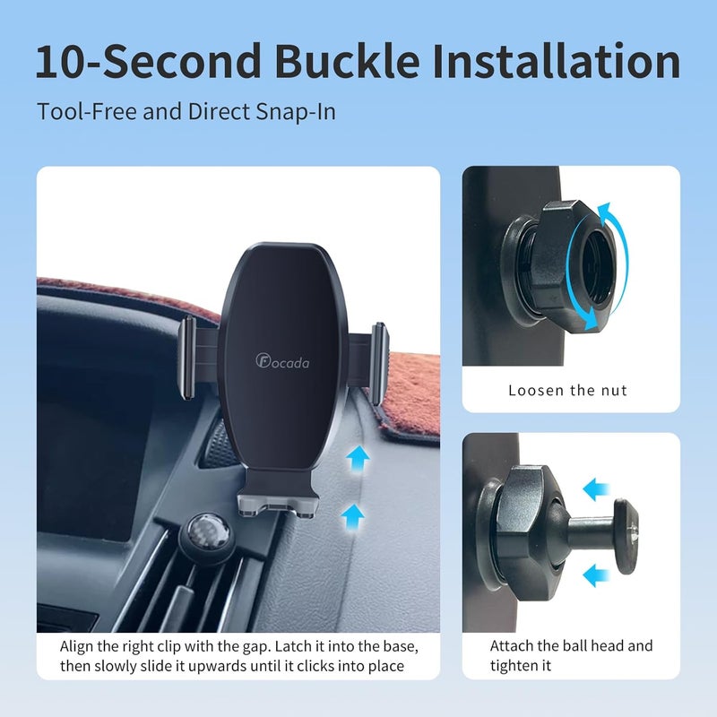 Focada Phone Holder for Ford Focus MK3/MK3.5 (2012-2018) RS/SE/ST-Passenger Side Specific,Cellphone Mount 360° Rotation,Dashboard Stand,Fit for iPhone 12-17 & Android 4.7-6.9 Inches, Car Interior Accessories - Image 3